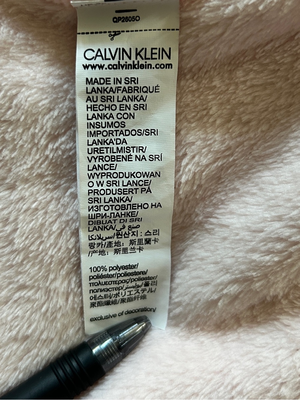 Calvin Klein Plush Robe, Pink Medium - Picture 9 of 10